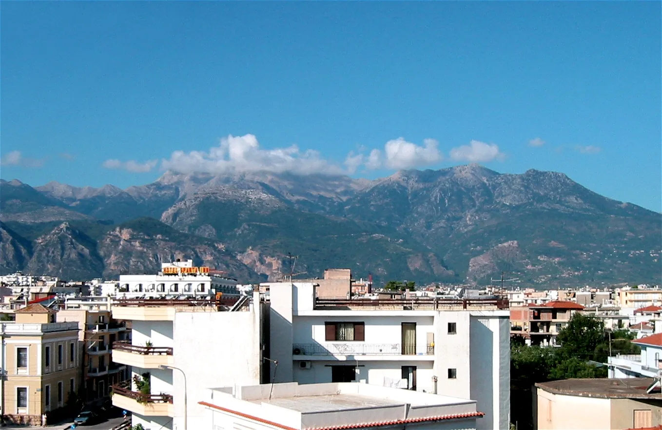 The landscape around ancient Sparta